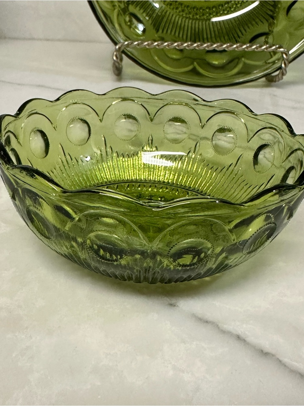 avocado green glassware collection produced by Bartlett-Collins in the mid-1960s - Picture 3 of 10